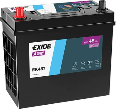 Аккумулятор Exide Start-Stop AGM 45 Ah 12 В 380 EN (+/-) 237 х 127 х 227 мм (EK457)