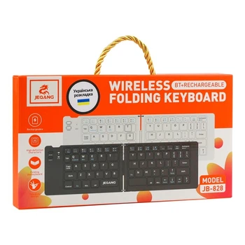 Клавіатура бездротова складана JEQANG JB-828, 67 кл., Bluetooth 5.0, scissor switch, акум. 150 мАг, Type-C, автоввімк., до 10м