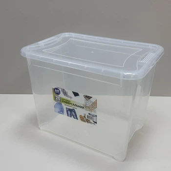 Контейнер для зберігання пластиковий з кришкою 20 л 38х26,5х29,5 см Easy Box Ал-Пластик Ал 2001 прозорий