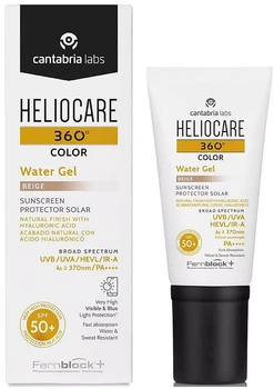 Сонцезахисний зволожувальний водний гель із тоном Heliocare 360° Water Gel Color Beige SPF50+ Cantabria Labs 50 мл