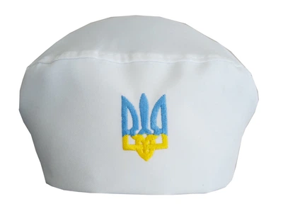 Бандана кухарська біла з вишивкою