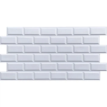 Декоративная ПВХ панель Sticker Wall на стену, для ванной, кухни под белый клинкерный кирпич 960х480х4мм SW-00001431