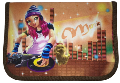 Пенал школьный 1 отеление Music 19.5*13.5*3.5см 1823E