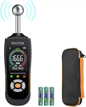 Бесконтактный индуктивный влагомер со сферическим датчиком Proster PST241, быстрое измерение, бесконтактный влагомер, измеритель влаги, влагомер для поверхностей