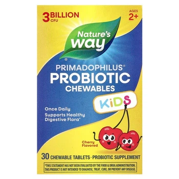 Пробиотик для детей Nature's Way (Primadophilus kids) 3 млрд КОЕ 30 жевательных таблеток со вкусом вишни NWY14243