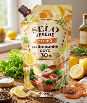 Майонезный соус легкий 30% ТМ Деревня Зеленая 485 г дой-пак