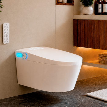Смарт унітаз біде з сушкою та пультом розумні унітази Smart з LED підсвіткою підвісний унітаз з підігрівом сидіння Asans 8620