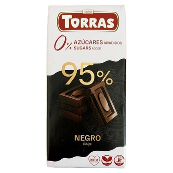 Шоколад черный без сахара и глютена 95% Torras 75 г