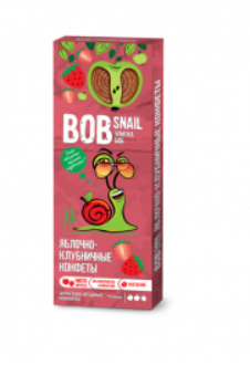 Натуральные конфеты яблочно-клубничные ТМ Bob Snail 30 г
