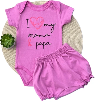 Комплект Катлен "I Love My Mama and Papa" 68 см фуксієвий