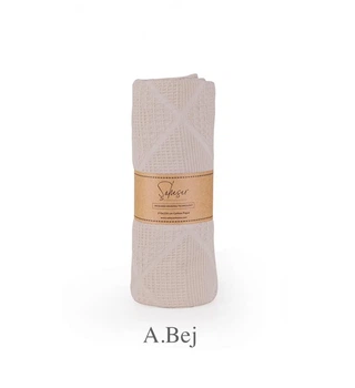 Вафельная простынь-покрывало Saheser Cotton Piquel 160×230 см. Lavin Bej
