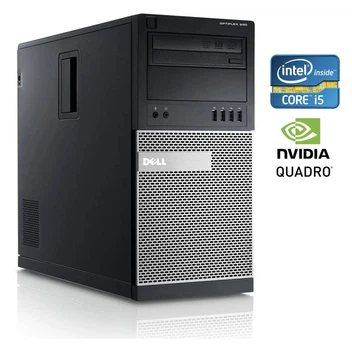 Игровой ПК Dell Optiplex 990 Tower / Intel Core i5-2400 (4 ядра по 3.1 - 3.4 GHz) / 16 GB DDR3 / 120 GB SSD + 500 GB HDD / nVidia Quadro K620, 2 GB GDDR3, 128-bit / DVD-RW / Win 10 Pro + Кабель питания б/у