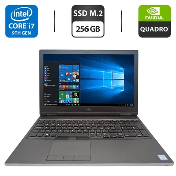 Мобільна робоча станція Dell Precision 7540 / 15.6" (1920x1080) IPS / Intel Core i7-9850H (6 (12) ядер по 2.6 - 4.6 GHz) / 16 GB DDR4 / 256 GB SSD M.2 / nVidia Quadro T1000, 4 GB GDDR6, 128-bit / WebCam б/в