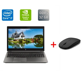 Мобільна робоча станція Б-клас HP zBook 15 G6 / 15.6" (1920x1080) IPS / Intel Core i7-9850H (6 (12) ядер по 2.6 - 4.6 GHz) / 32 GB DDR4 / 128 GB SSD + 500 GB HDD / nVidia Quadro T1000, 4 GB GDDR5, 128-bit / Fingerprint / WebCam / HDMI б/в + Подарунок