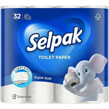 Папір туалетний Selpak Professional Premium целюлозний 3 шари, 32 рулони
