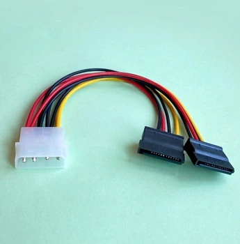 Кабель-перехідник живлення Molex (4-pin) на 2 x SATA (15-pin) для HDD/SSD