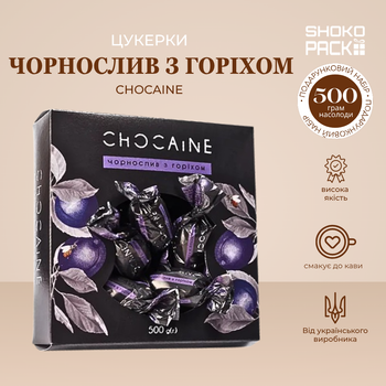Конфеты чернослив с орехом Chocaine 500г шоколадные конфеты с сухофруктами и орехами натуральные сладости десерт к чаю и кофе подарок для всей семьи праздничное лакомство