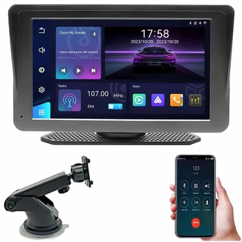 Бездротова мультимедійна система 7 дюймів IPS екран CarPlay 701W для авто з адаптером живлення та AUX кабелем