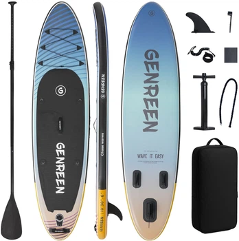 Надувная SUP доска для плавания GENREEN 305 см Light Blue Aurora Gradient (SUP5021800)