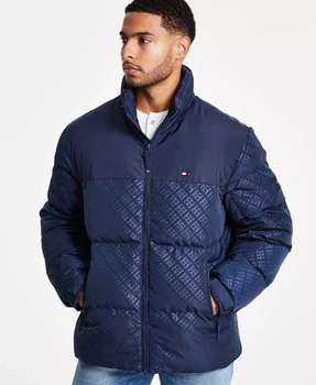 Мужская стеганая куртка Tommy Hilfiger Premium Class с фирменным принтом M синяя