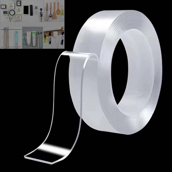 Многоразовая двусторонняя клейкая лента 1 м 2 мм (Nano Tape)