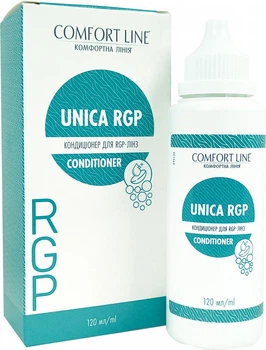 Розчин Comfort Line Unica RGP для промивання, дезінфекції, зволоження та збереження жорстких контактних лінз 120 мл (8431306086733)