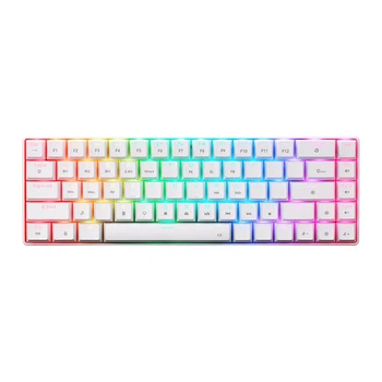 Клавиатура XTRIKE ME GK-995W WH, Tri-mode mechanical wireless keyboard, 68 Keys, BT/2.4G/Type-C, RGB, EN Layout, 2000mAh, white