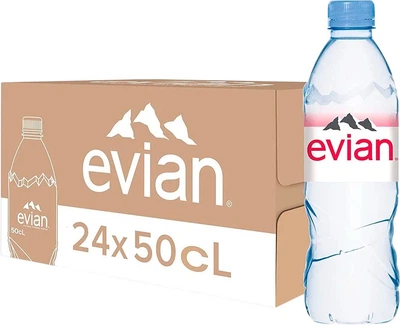 Упаковка мінеральної негазованої води Evian 0.5 л х 24 пляшки (3068320099651)