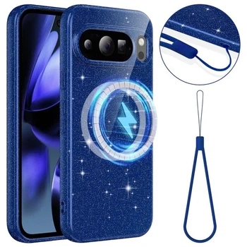Защитный чехол Deexe Glitter Case with MagSafe для Google Pixel 10 Pro - Blue