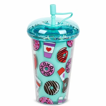 Склянка з кришкою та трубочкою "Sweets" 450мл R37485