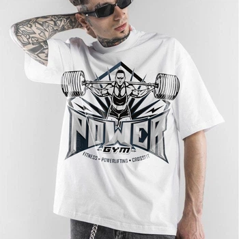 Футболка LOYS Power Gym - Fitness - Powerlifting - Crossfit LO03353 goodreclama Белый M
