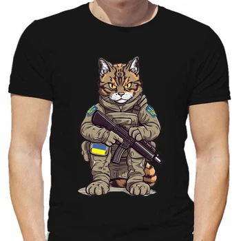 Футболка LOYS Котик в военной форме с автоматом LO01696 goodreclama Черный XL
