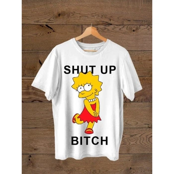 Футболка LOYS Лиза Симпсон Shut up bitch LO04906 goodreclama Белый M