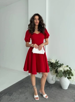 Жіноча міні сукня з коротким рукавом Uaclothes 46 Червоний (like38110-185421350)