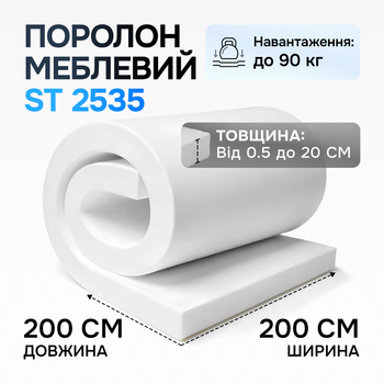 Поролон середній ST 2535 100 мм 2×2 м