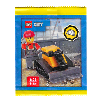 Конструктор Lego Фигурка Construction Worker with Bulldozer Paper Bag City L0002221 cty1998