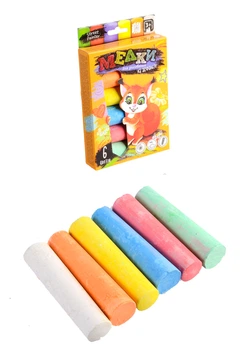 Мел для рисования на асфальте большой 6 шт Danko Toys