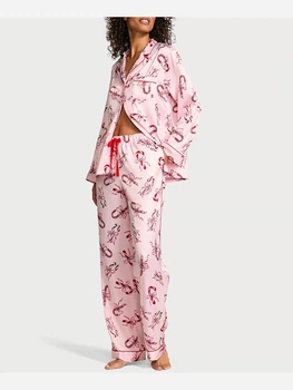 Пижама (рубашка + штаны) женская Victoria's Secret 27160929 M Розовая (287117967851)