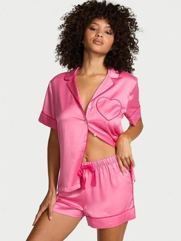 Пижама (рубашка + шорты) женская Victoria's Secret 27178594 L Розовая (287997896812)