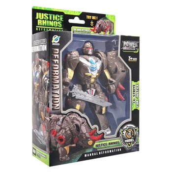 Робот трансформер лев 2в1 Justice Rhinos детский игровой подарочный набор для мальчика и девочки от трех лет RL 168-82(Brown)