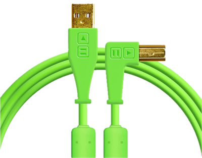 Kabel DJ TechTools USB typ A - USB typ B 1.5 m łamany Zielony (5904161820376)