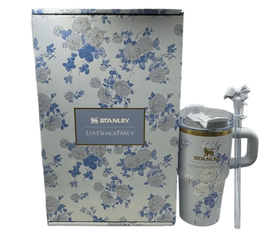 Термос термокружка Stanley Quencher H2.0 Tumbler из нержавеющей стали 0,59 л LoveShackFancy Blue Roses KT6007861
