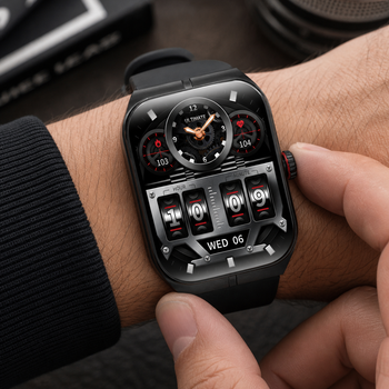 Умные смарт часы Smart Watch 4you VIBE экран 1.95"AMOLED метал корпус с функцией звонков просмотр уведомлений Black