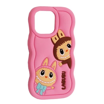 Чохол для iPhone 13 Pro / 14 Pro / 15 Pro LABUBU Рожевий