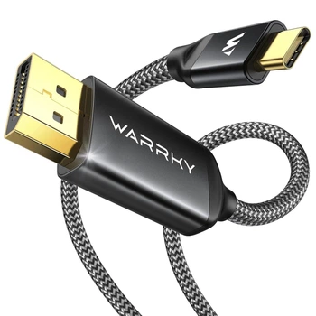 Кабель Warrky USB C to DisplayPort 1.4, 8K@60Hz 4K@240Hz 2K@360Hz, 2м, black