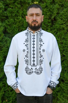 Чоловіча вишиванка V&V Птах M Білий (470154193-001)