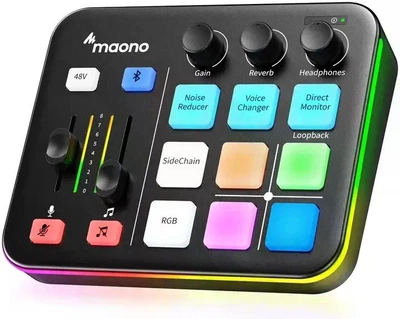 Аудиомикшер Maono MaonoCaster G1 NEO для стриминга и подкастов USB Bluetooth черный