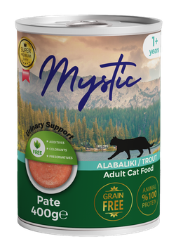 Вологий корм Mystic паштет для дорослих котів з ФОРЕЛЛЮ 400г конс.