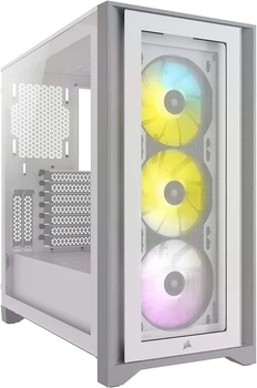 Корпус Corsair iCUE 4000X RGB / без БП / Mid-Tower / ATX, E-ATX / USB Type-C / 3x120mm RGB / Белый