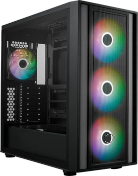 Корпус Cooler Master MasterBox 600 / без БП / Mid-Tower / E-ATX / 3x140mm ARGB + 1x120mm / USB-C / Поддержка задних разъемов / Черный